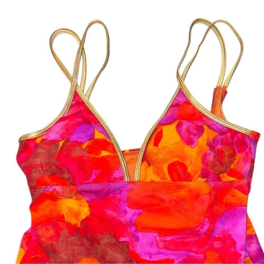 Like new! ▶️ ST JOHN ◀️ Gold Strap Floral Tankini - Picture 2 of 12